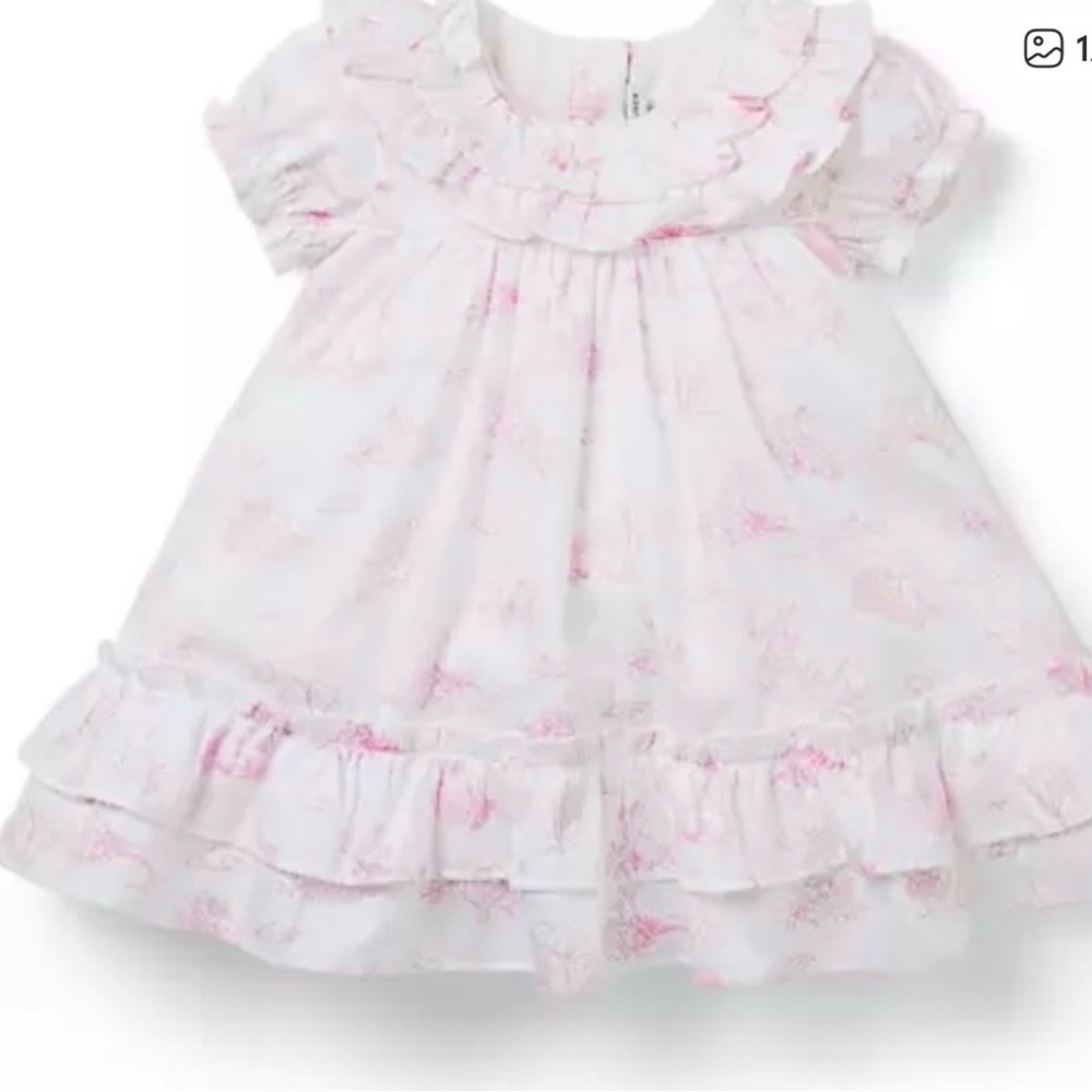 EASTER Janie and Jack pink & white bunny toile